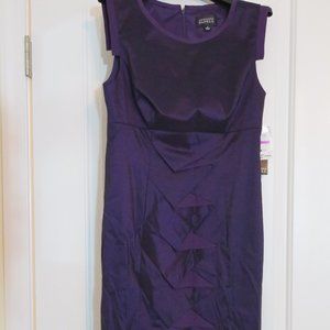 NWT Adrianna Papell Shiny Purple Empire Waist Cocktail Dress Sz 4